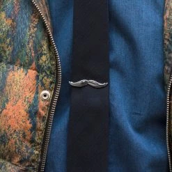 Warren Asher Silver-Tone Moustache Tie Clip -Cheap TIE CLIPS Store 00