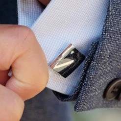 Warren Asher Square Silver-Tone Single Cubic Zirconia Stone Cufflinks -Cheap TIE CLIPS Store 05 9417 cufflinks