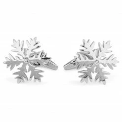 Warren Asher Silver-Tone Snowflake Stainless Steel Cufflinks