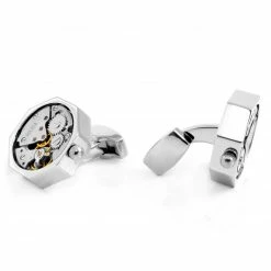 Warren Asher Octagonal Mechanical Movement Stainless Steel Clockwork Cufflinks -Cheap TIE CLIPS Store 1 2 106