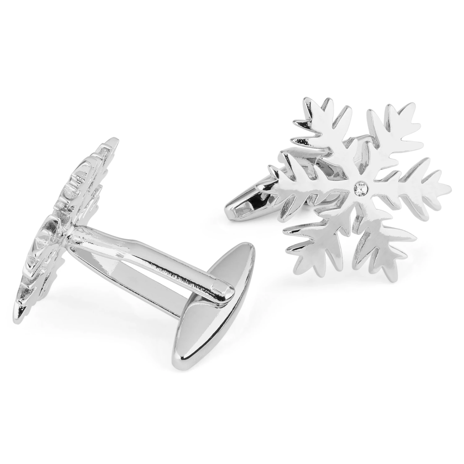 Warren Asher Silver-Tone Snowflake Stainless Steel Cufflinks 2 Warren Asher Silver-Tone Snowflake Stainless Steel Cufflinks - Image 2