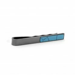 Warren Asher Short Turquoise Stone & Grey Tie Bar