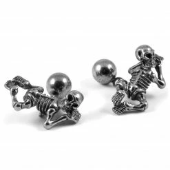 Warren Asher Silver-Tone Skeleton Chain Cufflinks