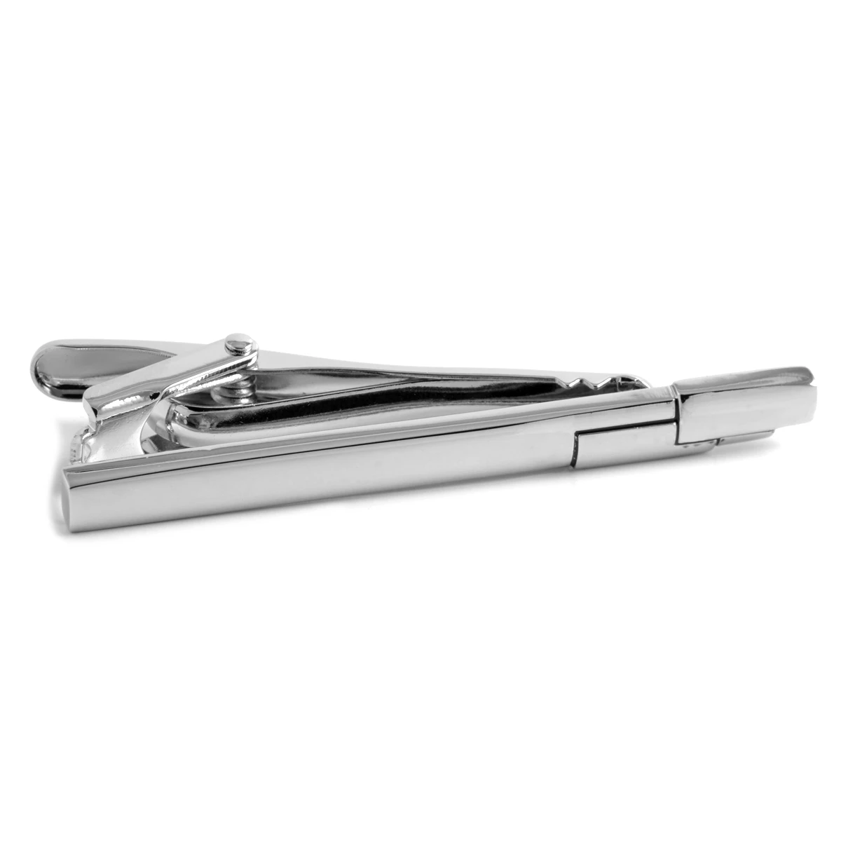 Warren Asher Silver-Tone Detailed Short Tie Clip 1 Warren Asher Silver-Tone Detailed Short Tie Clip