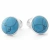 Warren Asher Turquoise Gemstone Silver-Tone Cufflinks