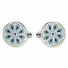 Bohemian Revolt Geo Remix | Cream, Light Blue & Black Motif Stainless Steel Cufflinks