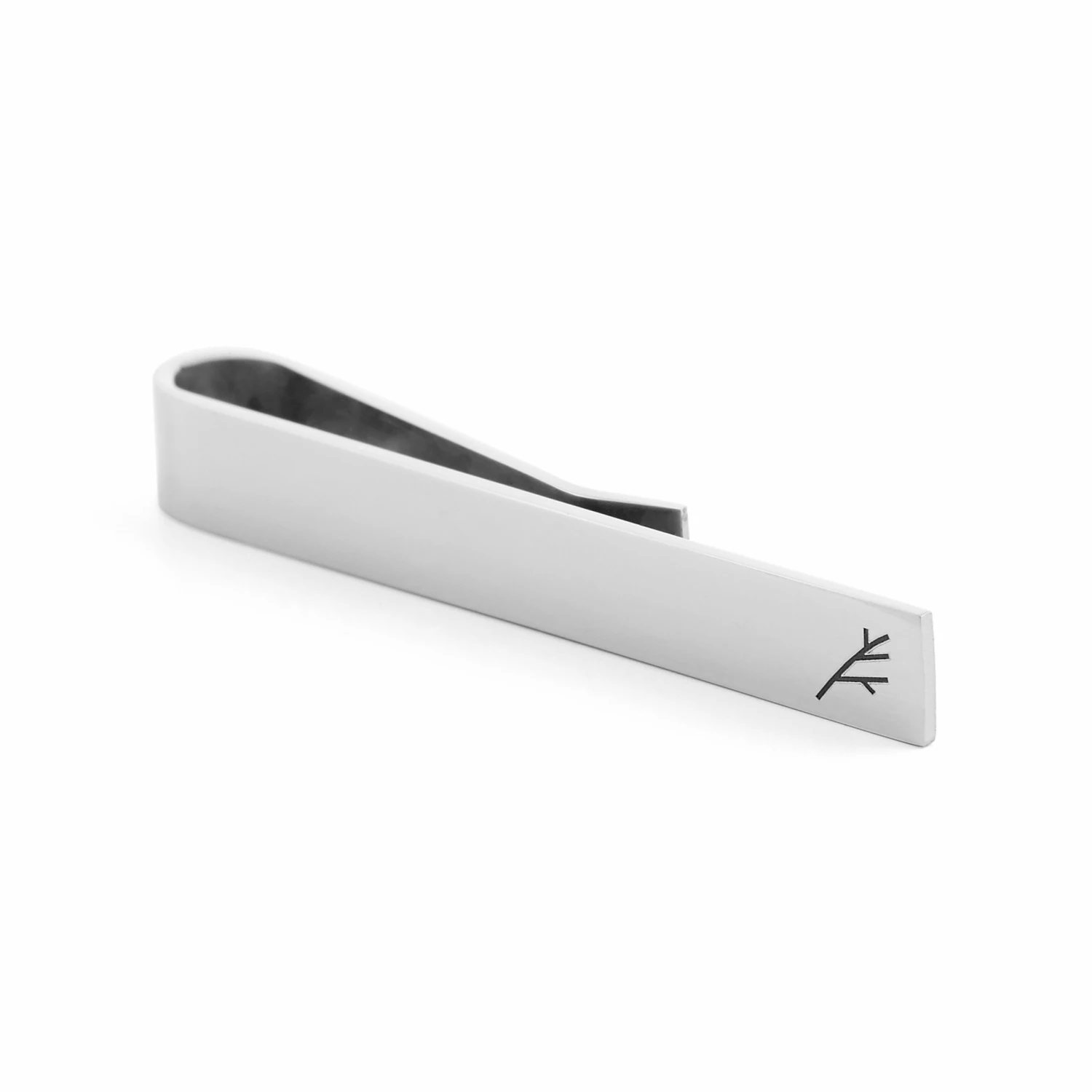 Sidegren Polished Silver-Tone Stainless Steel Short Tie Bar 2 Sidegren Polished Silver-Tone Stainless Steel Short Tie Bar - Image 2