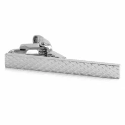 Warren Asher Short Checked Silver-Tone Tie Clip