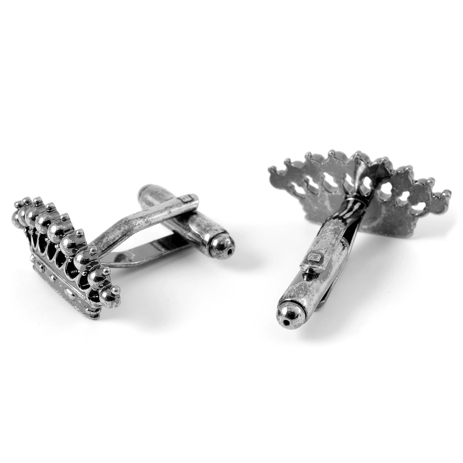 Warren Asher Crown Silver-Tone Cufflinks 3 Warren Asher Crown Silver-Tone Cufflinks - Image 3