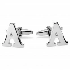 Trendhim Silver-Tone Letter A Initial Cufflinks
