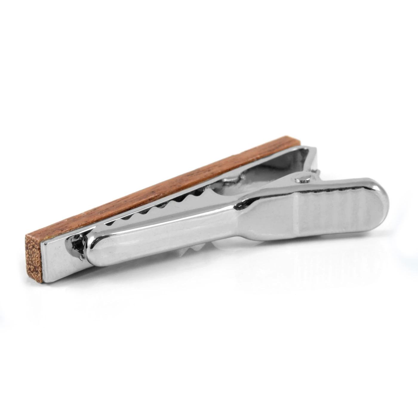 Warren Asher Massaranduba Wood & Metal Tie Clip 3 Warren Asher Massaranduba Wood & Metal Tie Clip - Image 3
