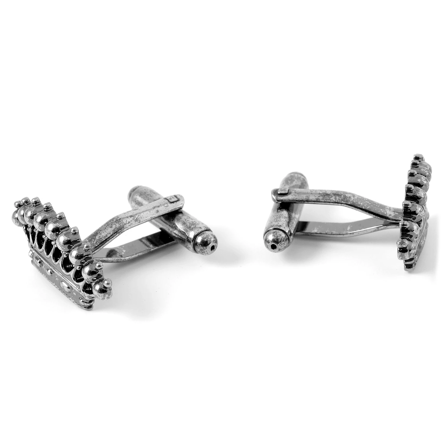 Warren Asher Crown Silver-Tone Cufflinks 2 Warren Asher Crown Silver-Tone Cufflinks - Image 2