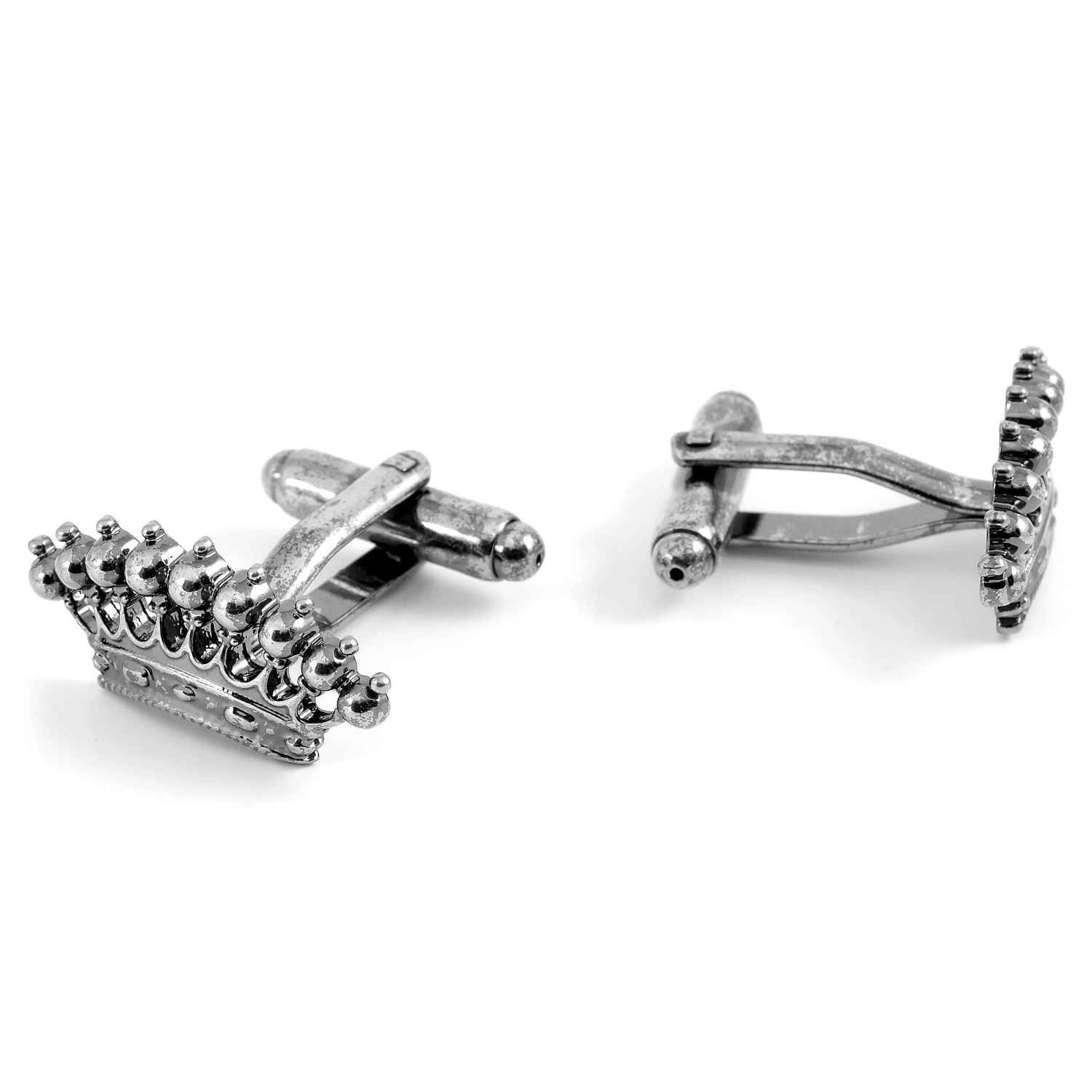 Warren Asher Crown Silver-Tone Cufflinks 4 Warren Asher Crown Silver-Tone Cufflinks - Image 4