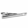 Warren Asher Simple SIlver-Tone with White Stone Tie Clip