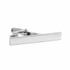 Warren Asher Short Simple Silver-Tone Tie Clip
