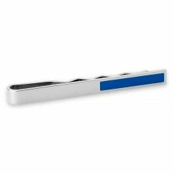 Bohemian Revolt Geo Remix | Silver-Tone & Blue Square Stainless Steel Tie Bar