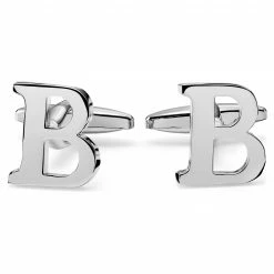 Trendhim Silver-Tone Letter B Initial Cufflinks