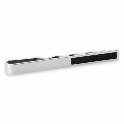 Bohemian Revolt Geo Remix | Long Silver-Tone & Black Square Stainless Steel Tie Bar