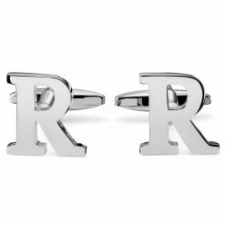 Trendhim Silver-Tone Letter R Initial Cufflinks