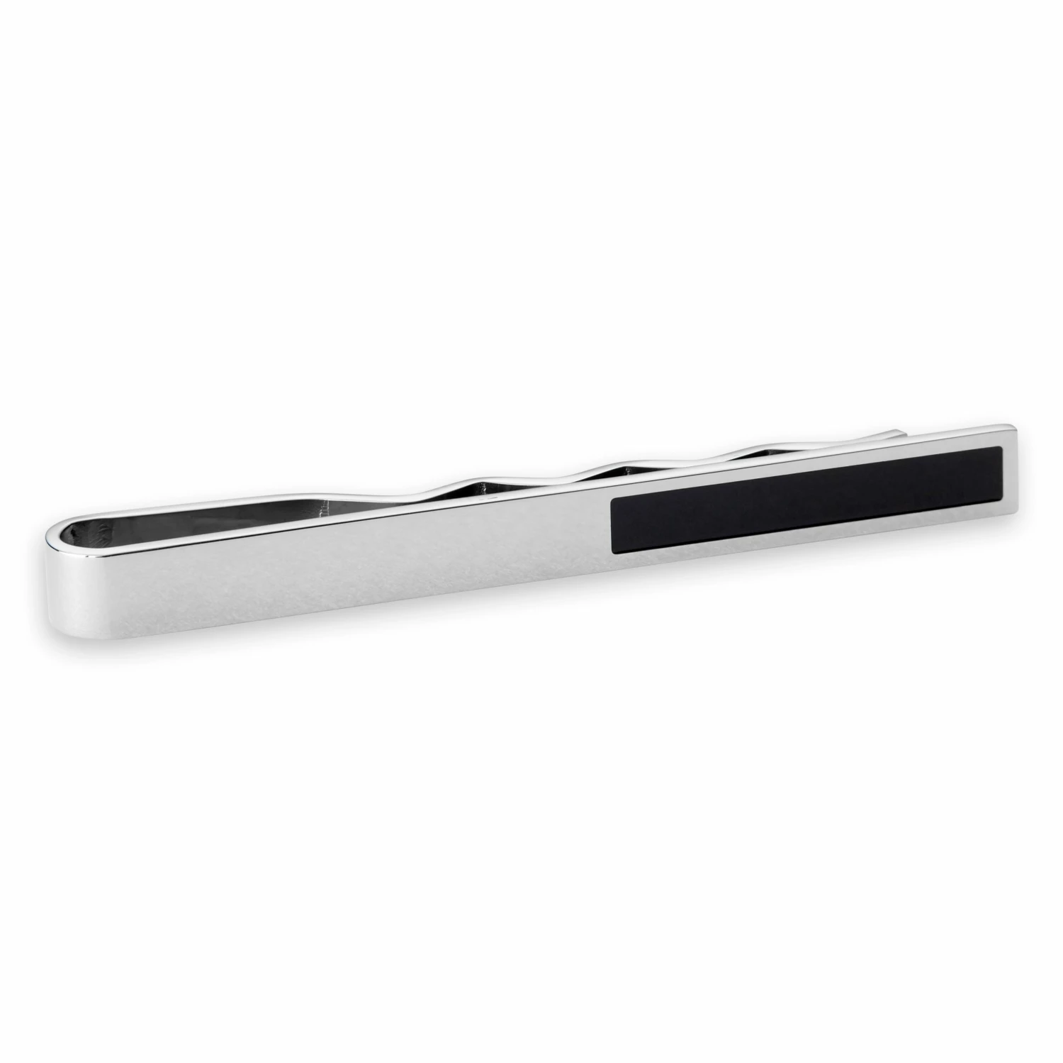 Bohemian Revolt Geo Remix | Silver-Tone & Black Square Stainless Steel Tie Bar 1 Bohemian Revolt Geo Remix | Silver-Tone & Black Square Stainless Steel Tie Bar