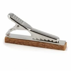Warren Asher Short Light Brown Wood & Metal Tie Clip -Cheap TIE CLIPS Store 15 2 3 6