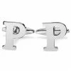Trendhim Silver-Tone Letter P Initial Cufflinks