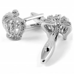 Warren Asher Silver-Tone Royal Crown Cufflinks -Cheap TIE CLIPS Store 16 2 31