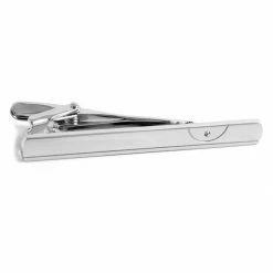 Warren Asher Stylish Silver-Tone with Stone Tie Clip