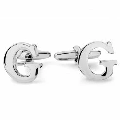 Trendhim Silver-Tone Letter G Initial Cufflinks