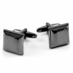 Warren Asher Square Rounded Black Cufflinks