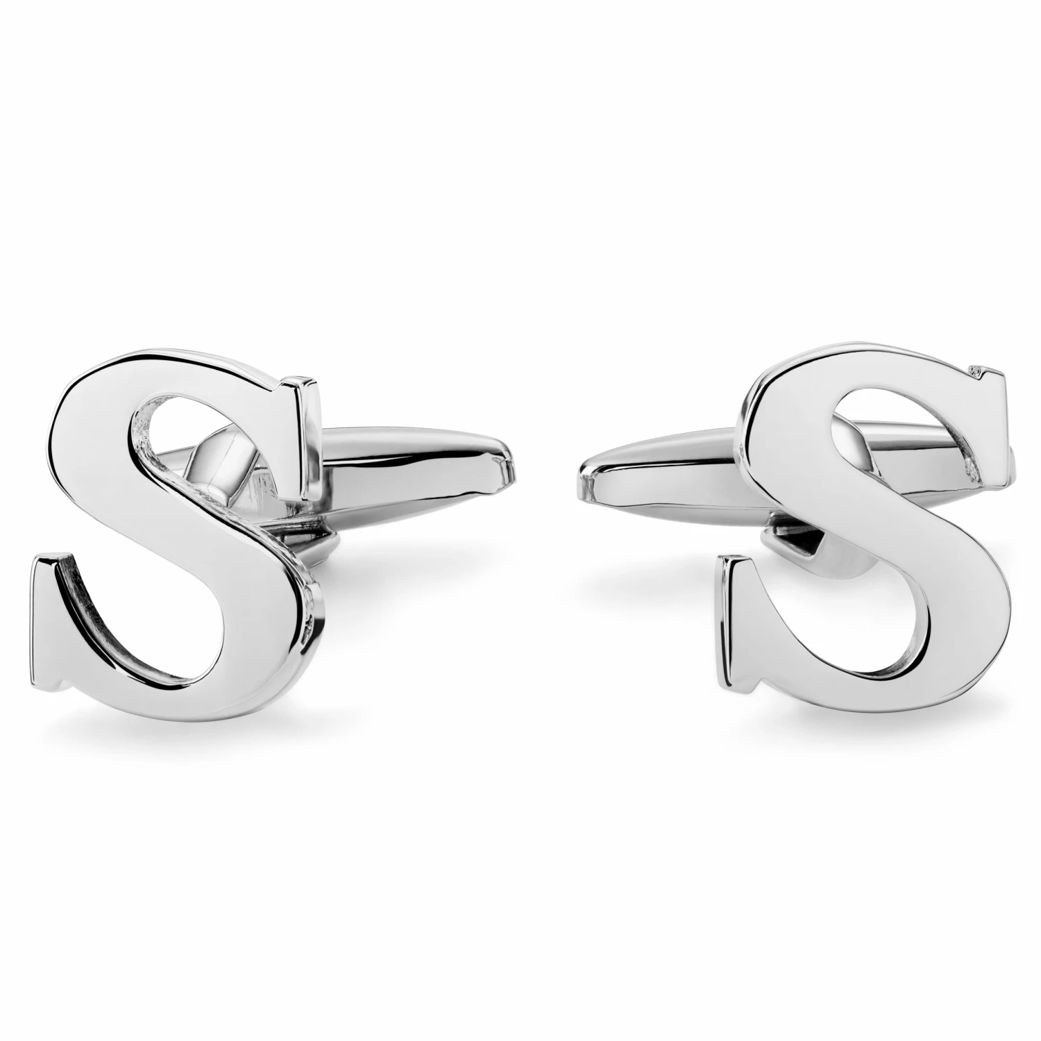 Trendhim Silver-Tone Letter S Initial Cufflinks 1 Trendhim Silver-Tone Letter S Initial Cufflinks
