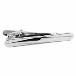 Warren Asher Short Silver-Tone Bold Design Tie Clip