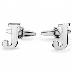 Trendhim Silver-Tone Letter J Initial Cufflinks