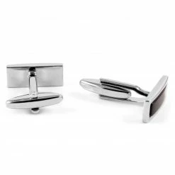 Warren Asher Rectangular Silver-Tone & Burgundy Stones Cufflinks -Cheap TIE CLIPS Store 19 1 23