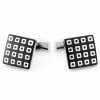 Warren Asher Square Black & Silver-Tone Sixteen Cubed Cufflinks
