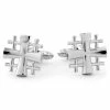 Warren Asher Silver-Tone Hashtag Cross Cufflinks