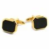 Warren Asher Gold-Tone & Black Stylish Octagonal Cufflinks