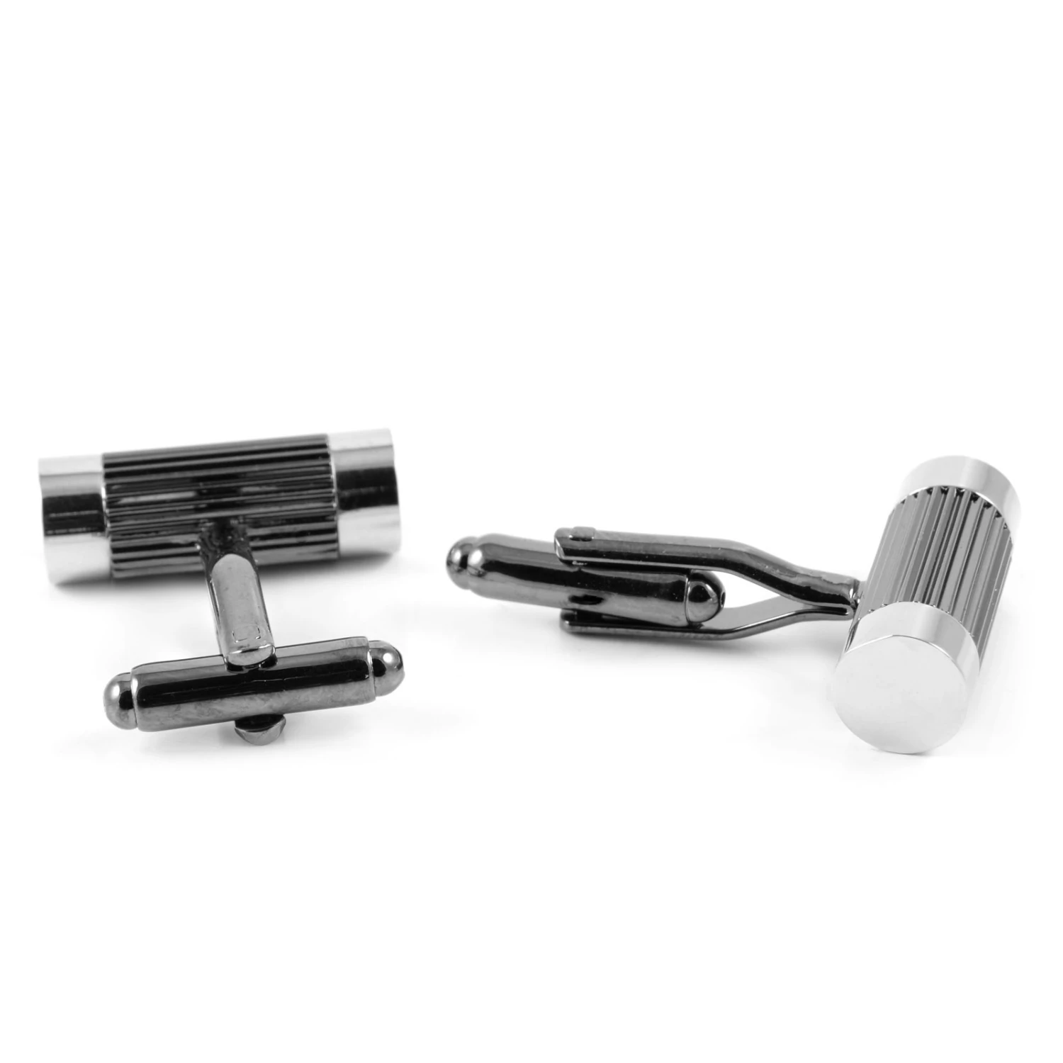 Warren Asher Cylinder Dark Grey Cufflinks 2 Warren Asher Cylinder Dark Grey Cufflinks - Image 2
