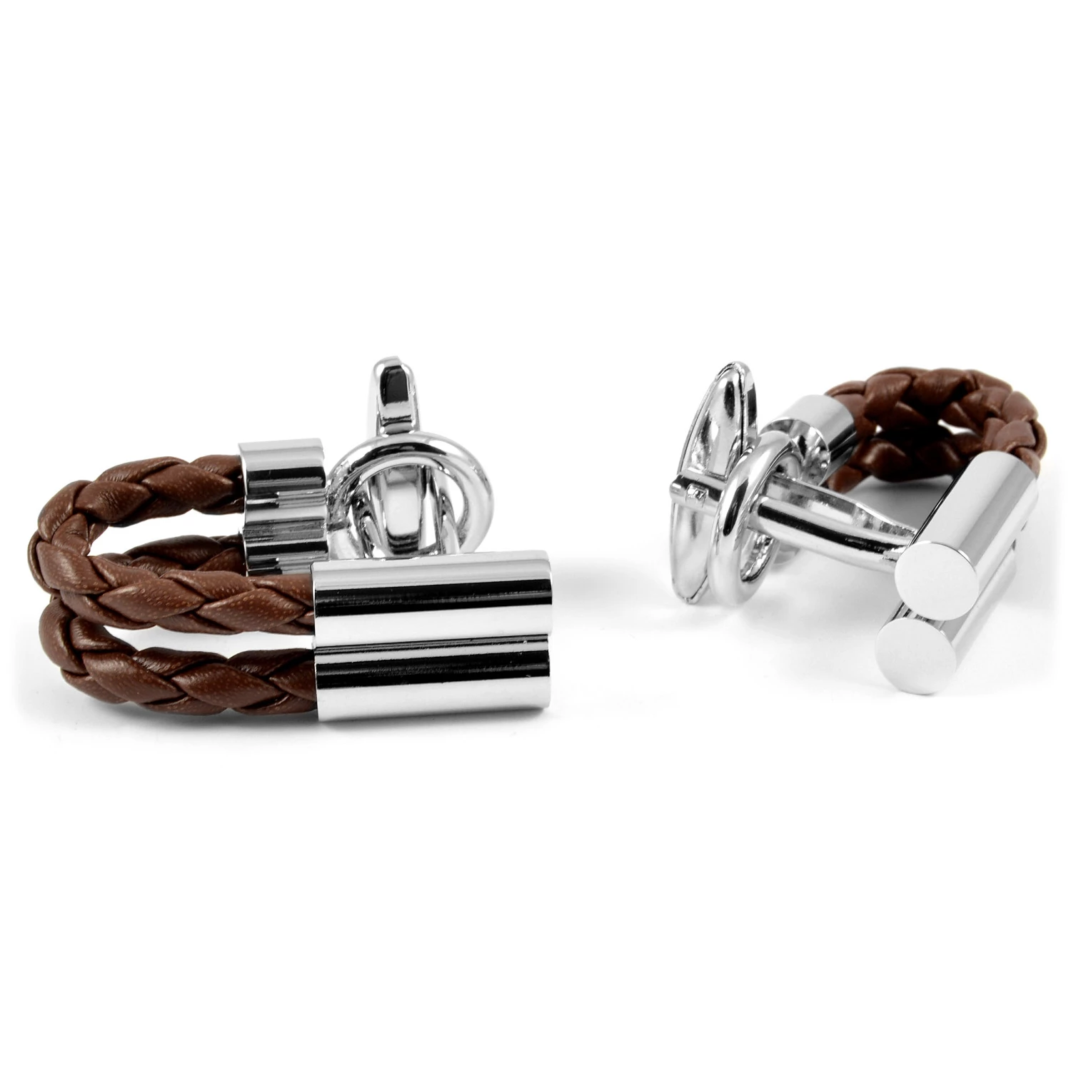 Warren Asher Chocolate Brown Double Merge Cufflinks 3 Warren Asher Chocolate Brown Double Merge Cufflinks - Image 3