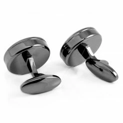 Warren Asher Round Black Mechanical Movement Stainless Steel Cufflinks -Cheap TIE CLIPS Store 2 2 93