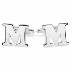 Trendhim Silver-Tone Letter M Initial Cufflinks