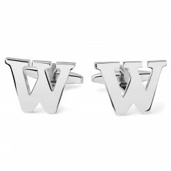 Trendhim Silver-Tone Letter W Initial Cufflinks