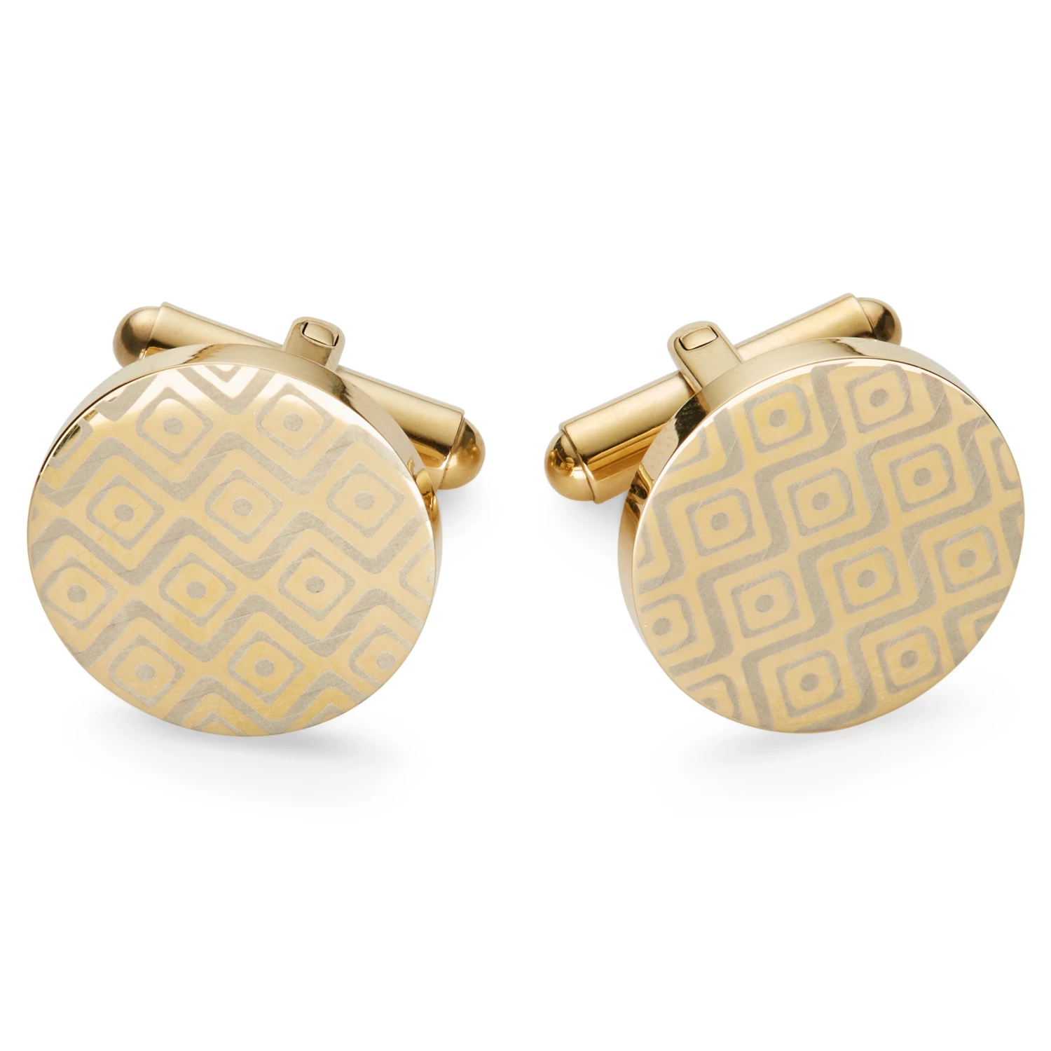 Bohemian Revolt Geo Remix | Round Gold-Tone Stainless Steel Cufflinks 1 Bohemian Revolt Geo Remix | Round Gold-Tone Stainless Steel Cufflinks