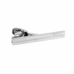 Warren Asher Short Silver-Tone Cross Tie Clip