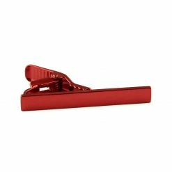 Warren Asher Short Metallic Red Square Tie Clip