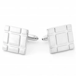 Warren Asher Square Silver-Tone Chunky Square Cufflinks