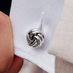 Warren Asher Blank Knot Silver-Tone Cufflinks -Cheap TIE CLIPS Store 2683 cufflinksbm2