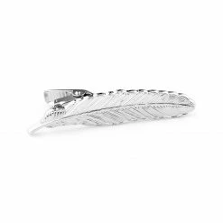 Warren Asher Short Silver-Tone Feather Tie Clip