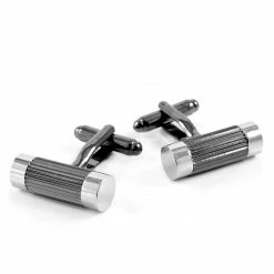 Warren Asher Cylinder Dark Grey Cufflinks