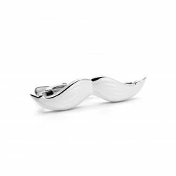 Warren Asher Silver-Tone Moustache Tie Clip